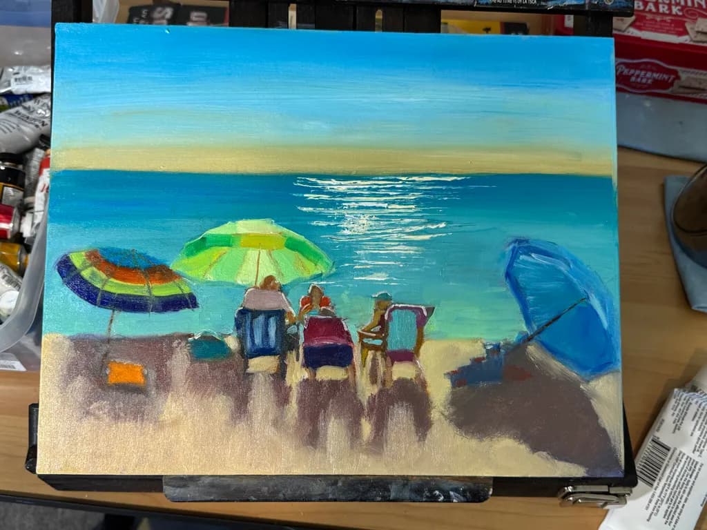 Beach Umbrellas Gathering