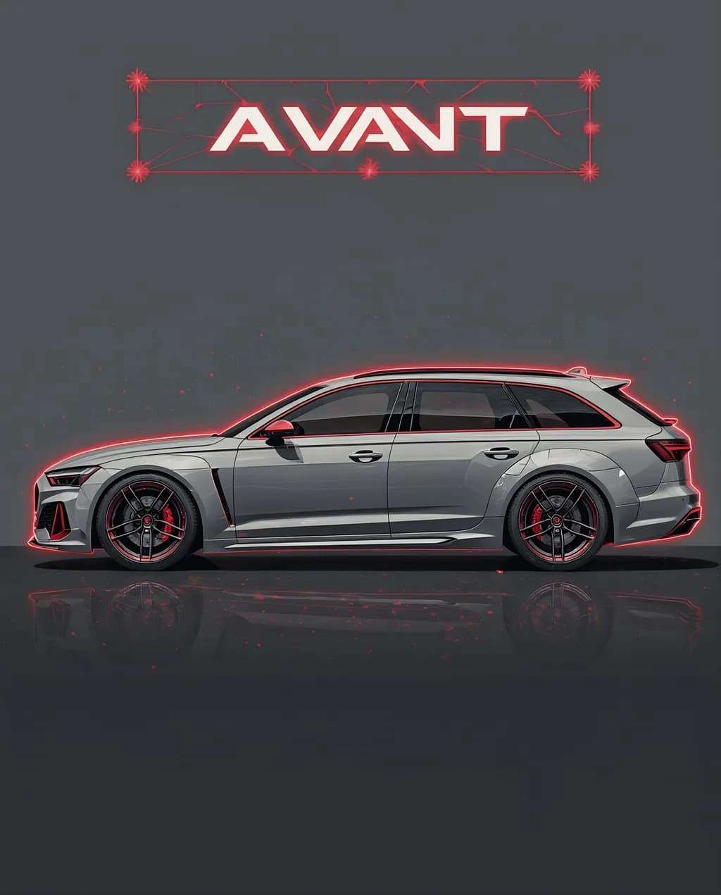 Dynamic Elegance: The Futuristic Audi Avant in Neon Glow