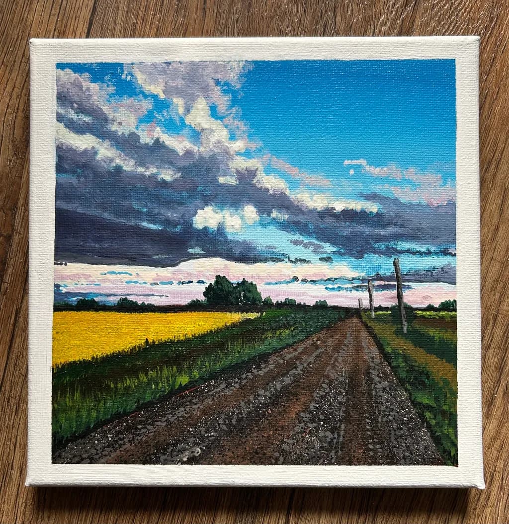 Whispers of the Open Road: A Journey Through Golden Fields and Dramatic Skies