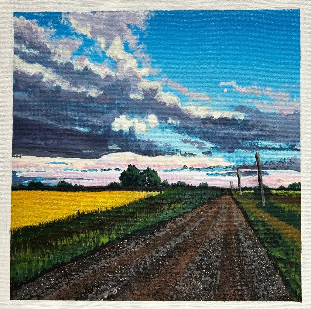 Whispers of the Open Road: A Serene Journey Through Fields and Skies