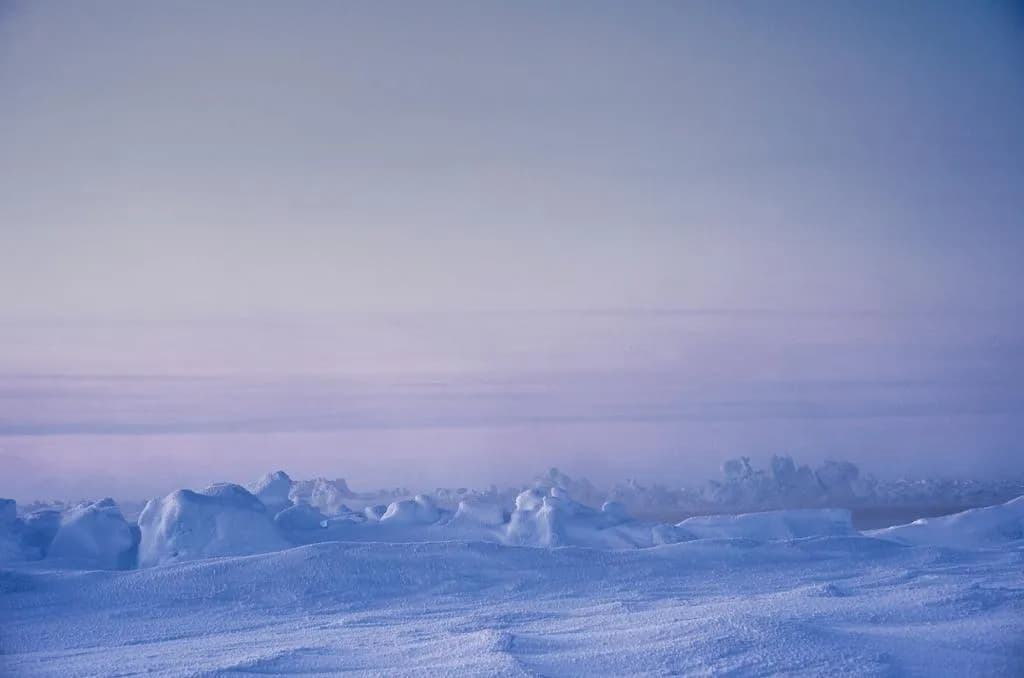 Serenity in Blue: A Winter Landscape of Icy Expanse