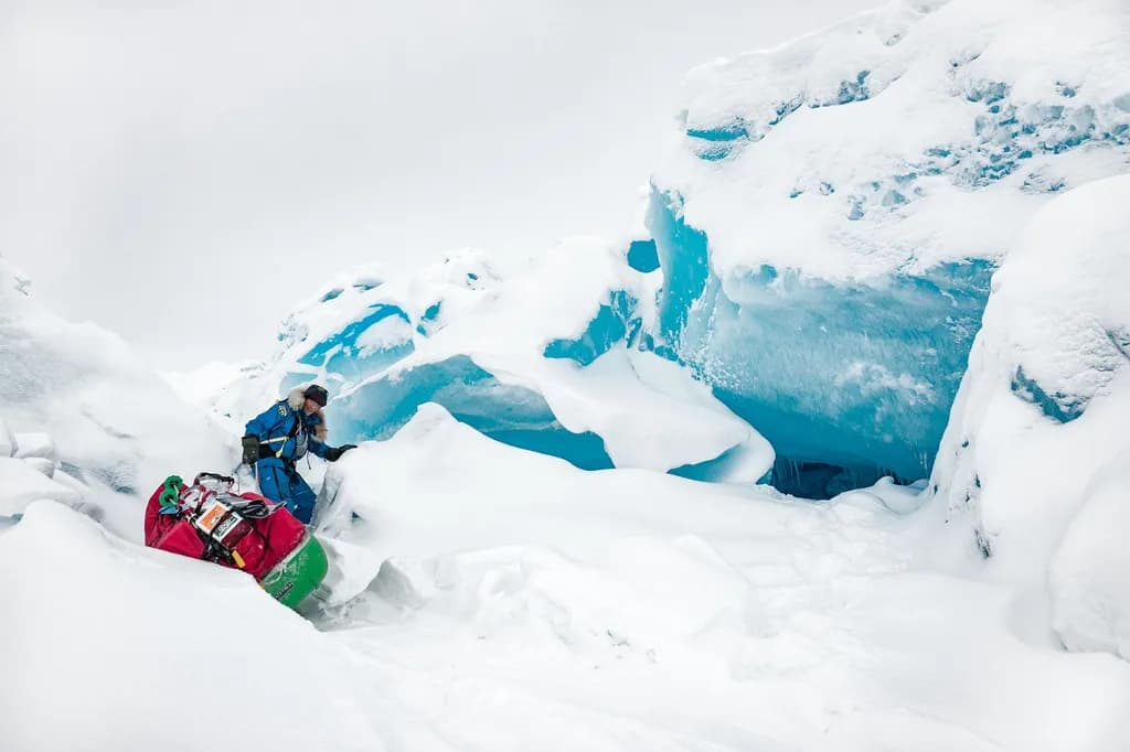 Frozen Odyssey: A Journey Through Icy Blue Landscapes and Snow-Covered Peaks