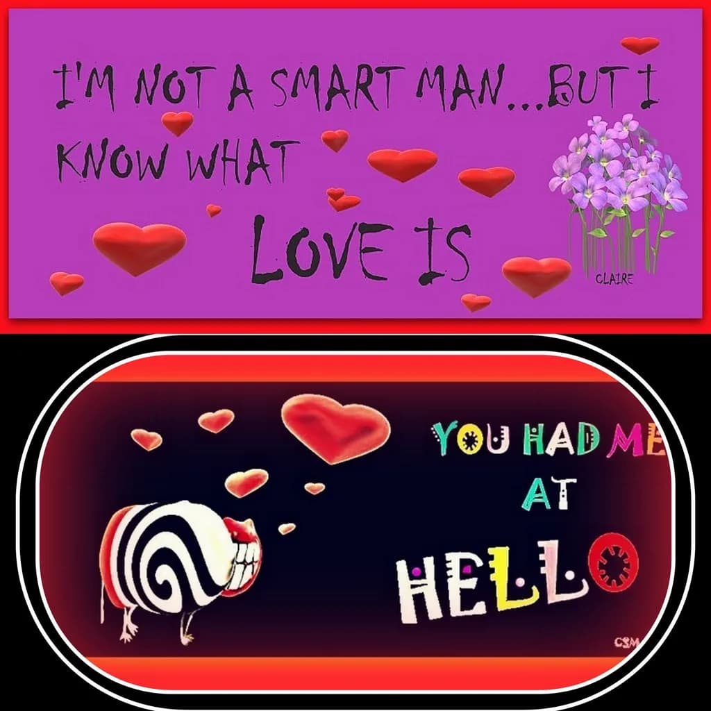 Colorful Expressions of Love: Playful Hearts and Whimsical Quotes