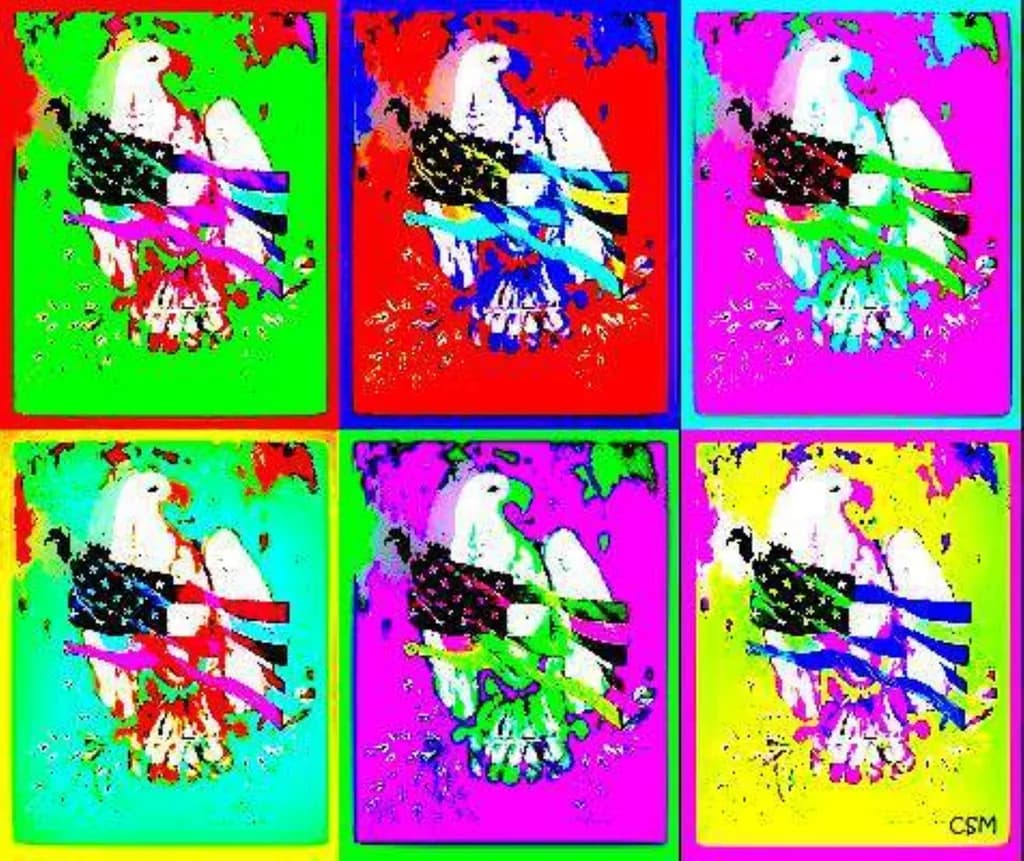 Vibrant Patriotism: A Colorful Tribute to the American Eagle