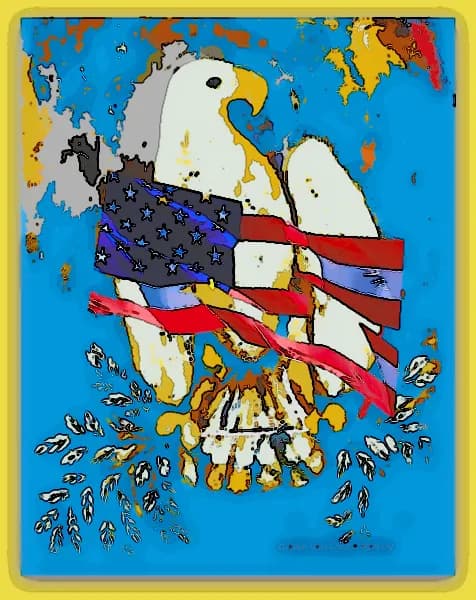 Eagle's Embrace: A Vibrant Tribute to Freedom and Unity