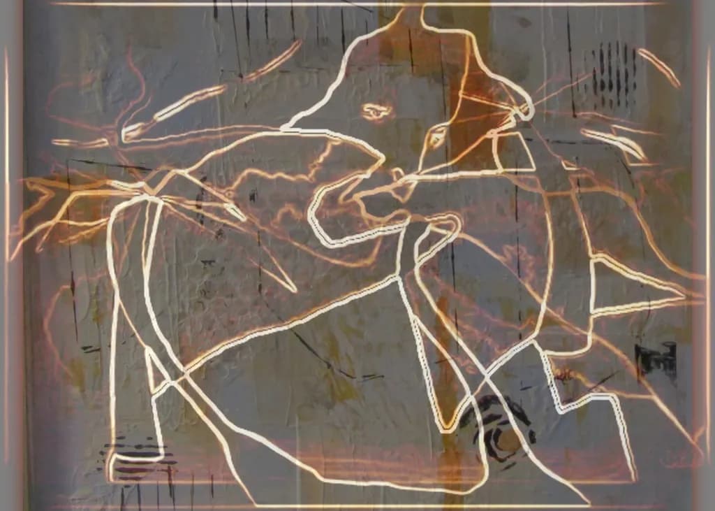 Ethereal Lines: A Dance of Light and Shadow in Abstract Form