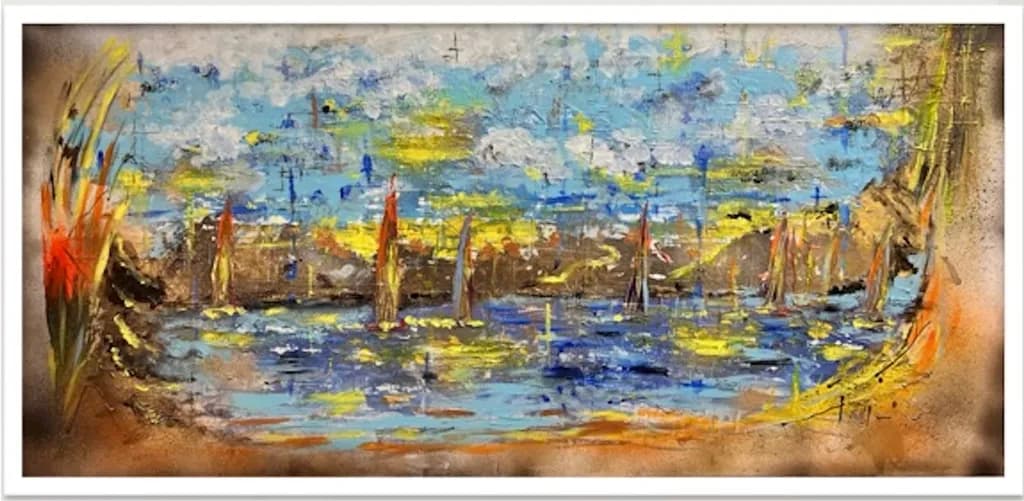 Vibrant Reflections: An Abstract Journey Through Water and Color