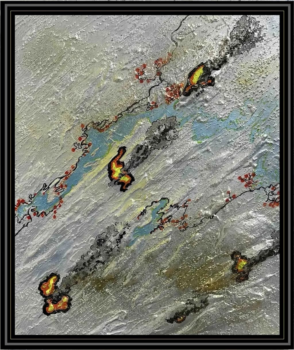 Ethereal Currents: A Dance of Color and Texture in Abstract Expressionism