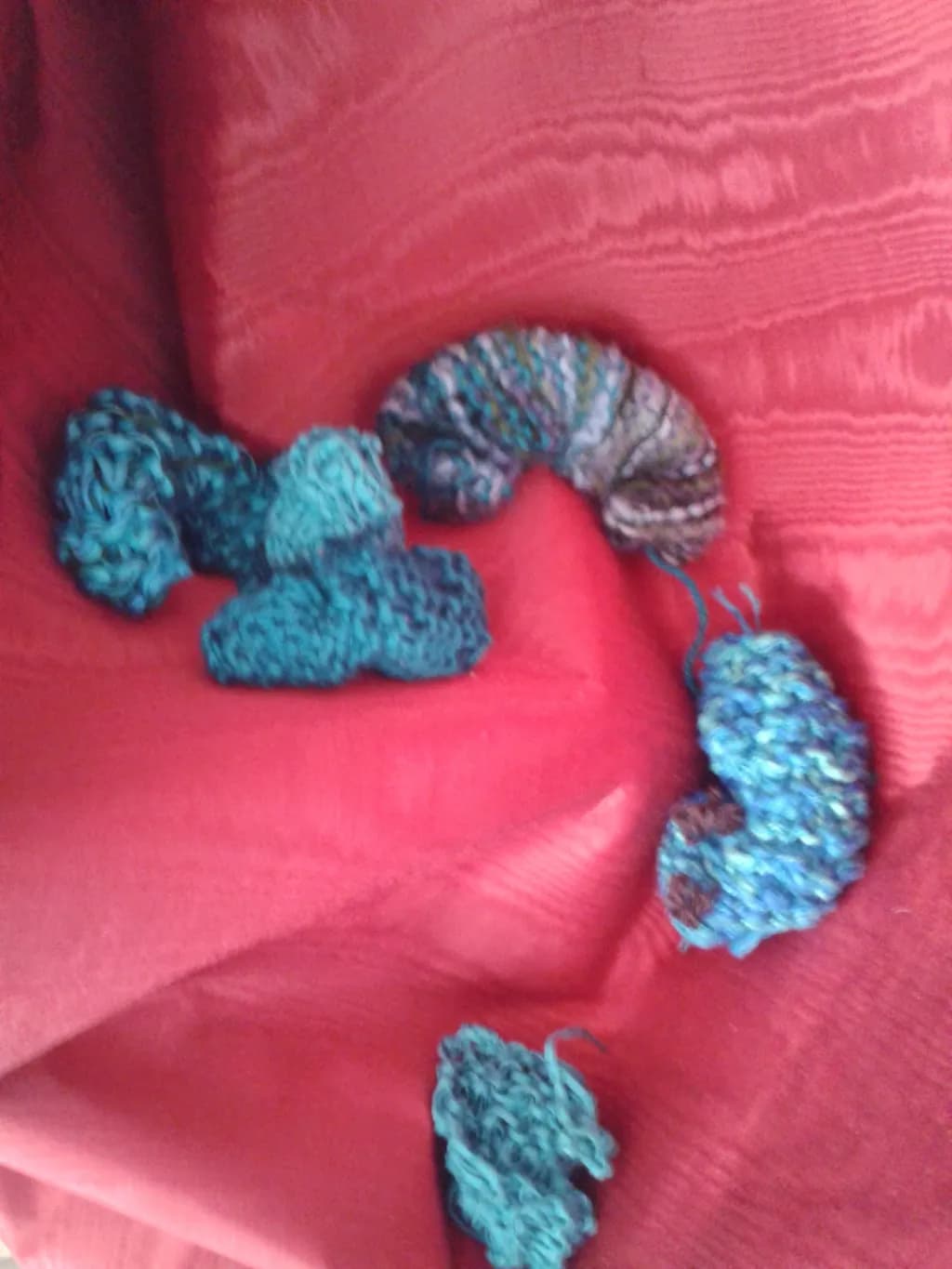 Whimsical Waves: A Tapestry of Teal and Crimson Textures