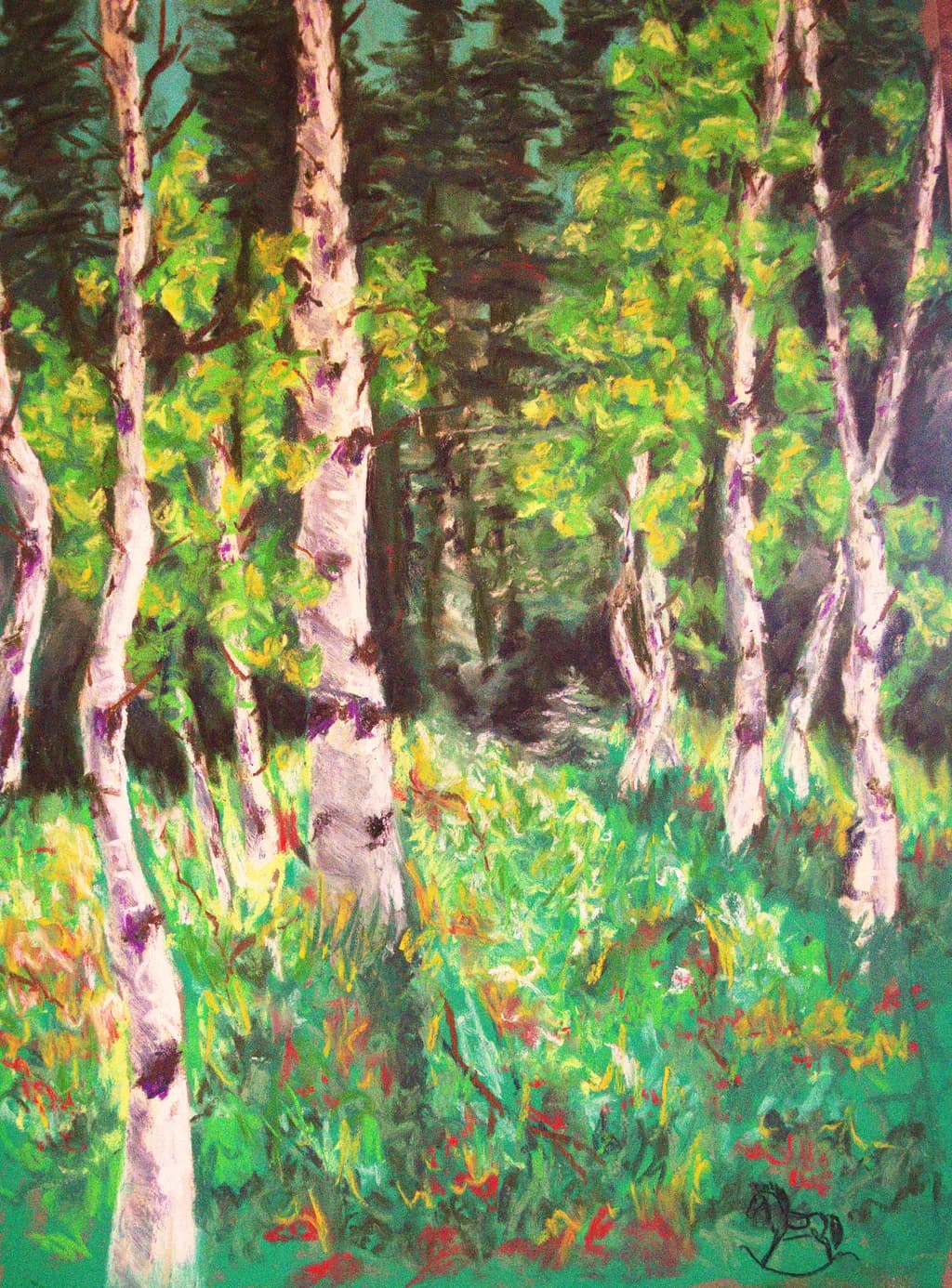 Whispers of the Forest: A Lush Landscape of Birch and Greenery