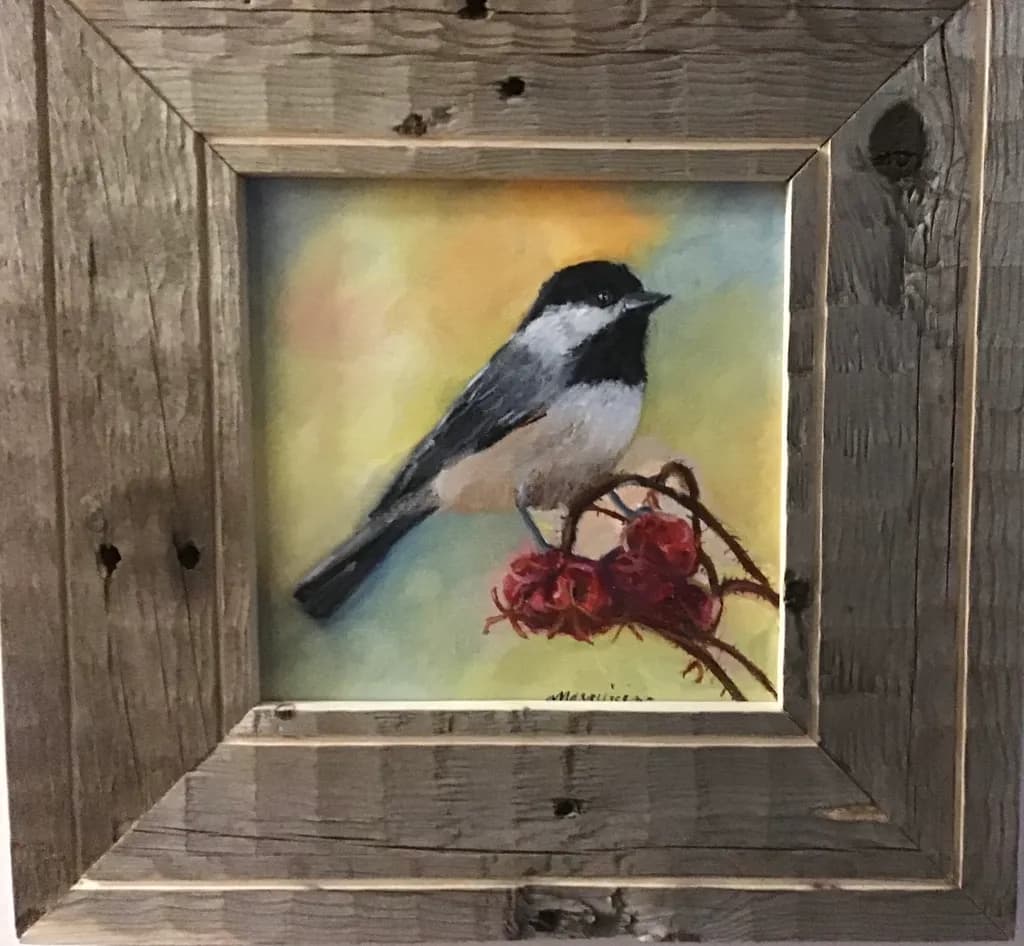 Chickadee on Berries