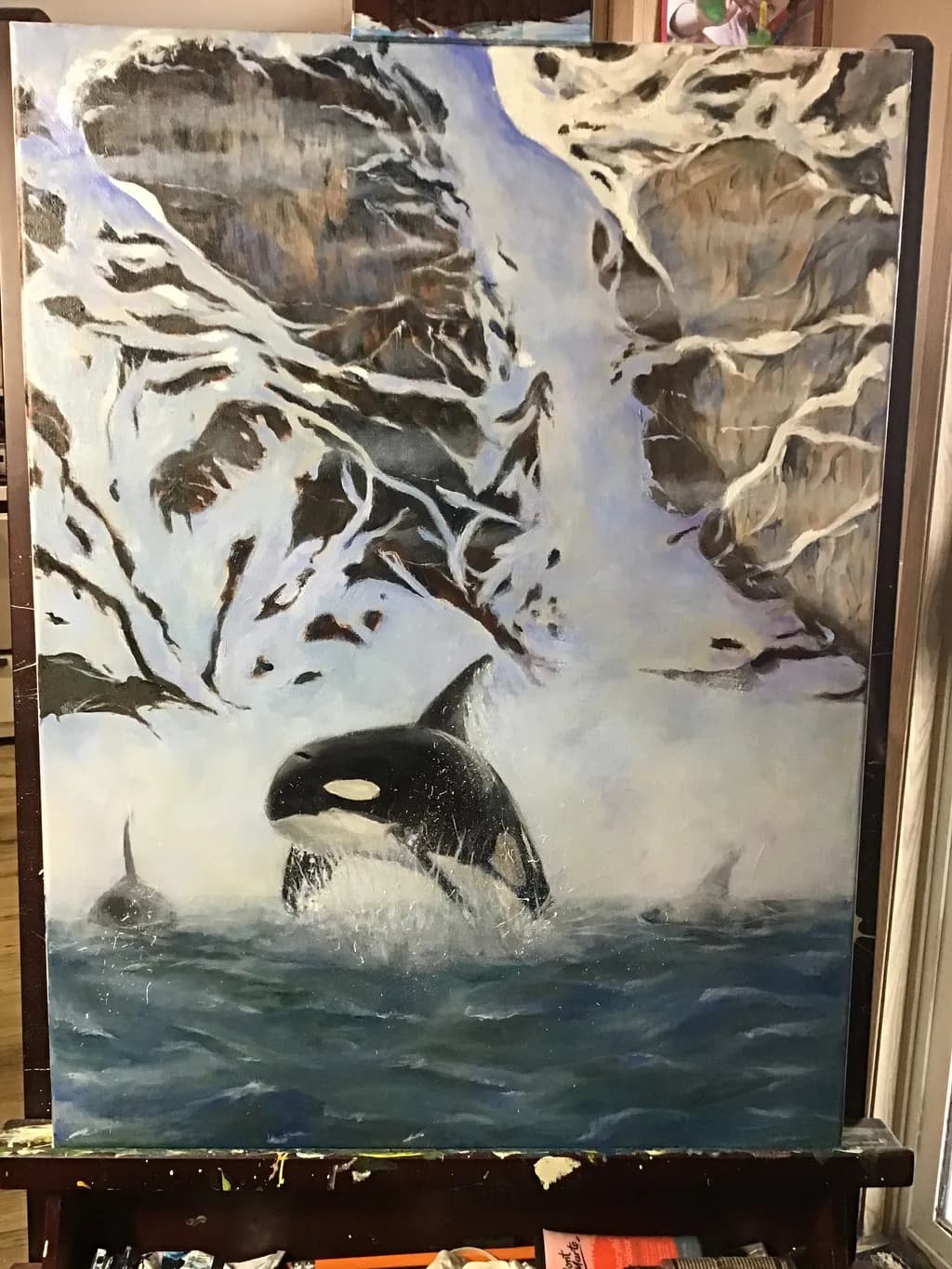 Orca Breach in Arctic Water