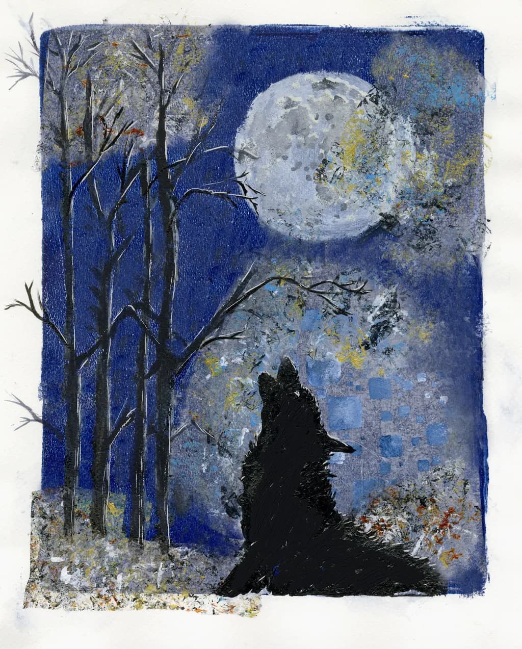 Moonlit Serenade: A Howling Night in the Forest