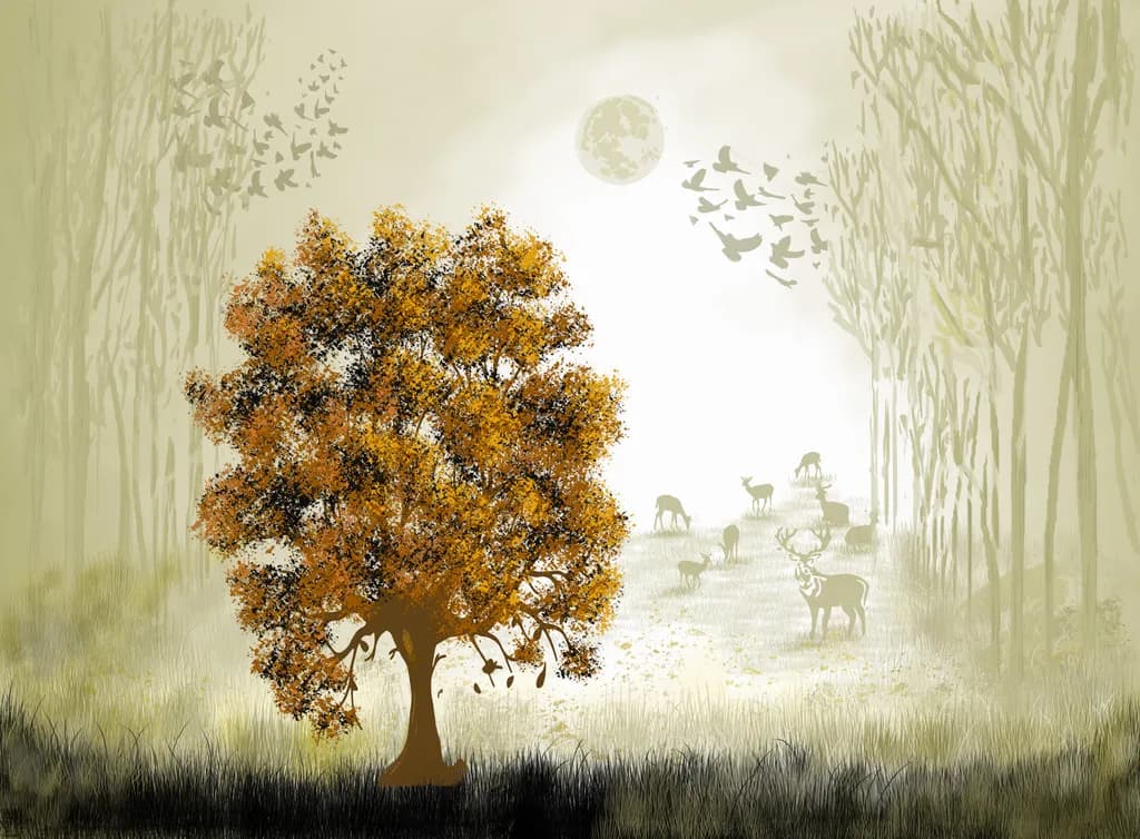 Whispers of the Moonlit Forest: A Serene Encounter with Nature's Majesty