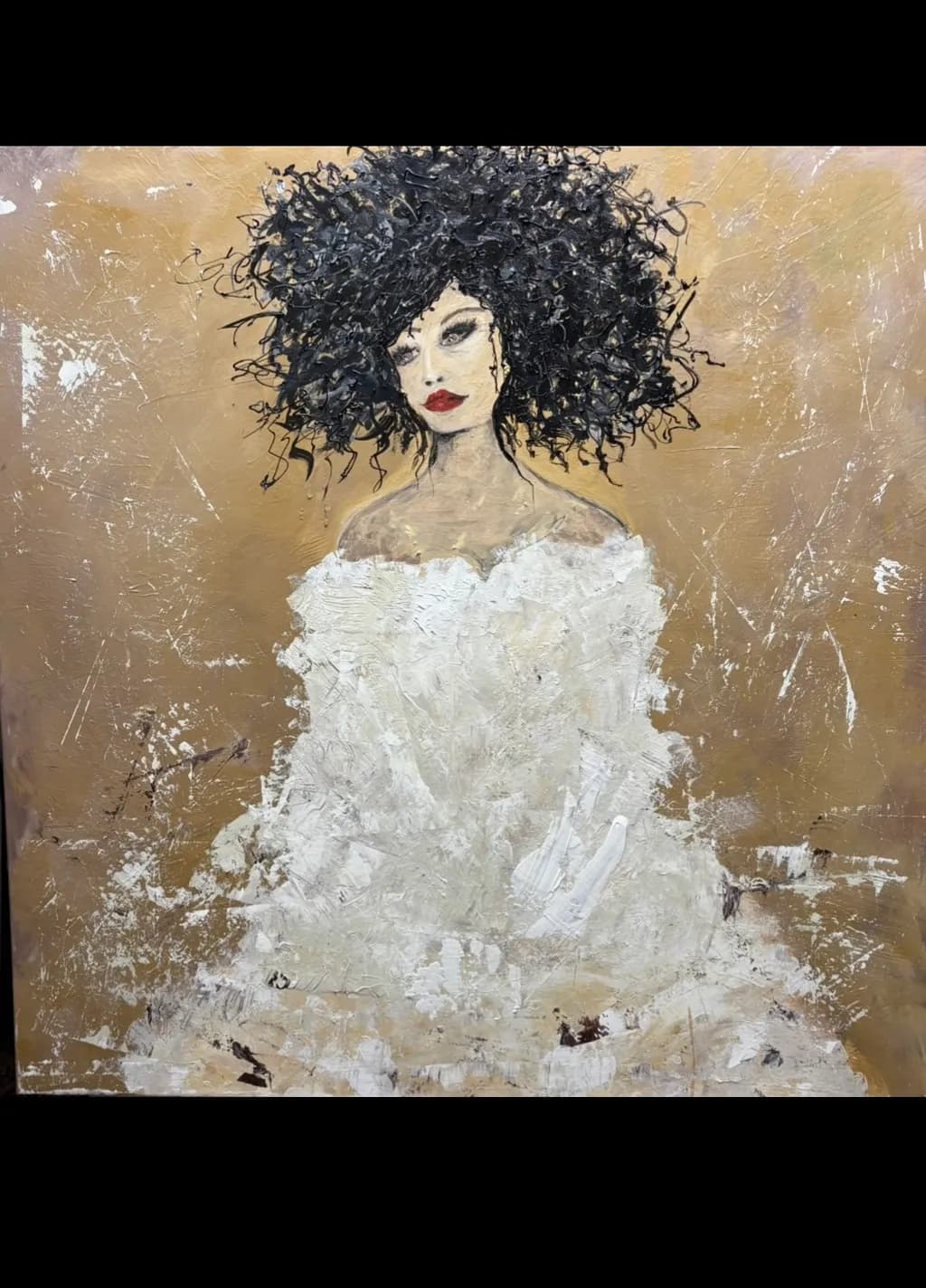 Whispers of Curly Elegance: An Abstract Portrait of Beauty and Expression