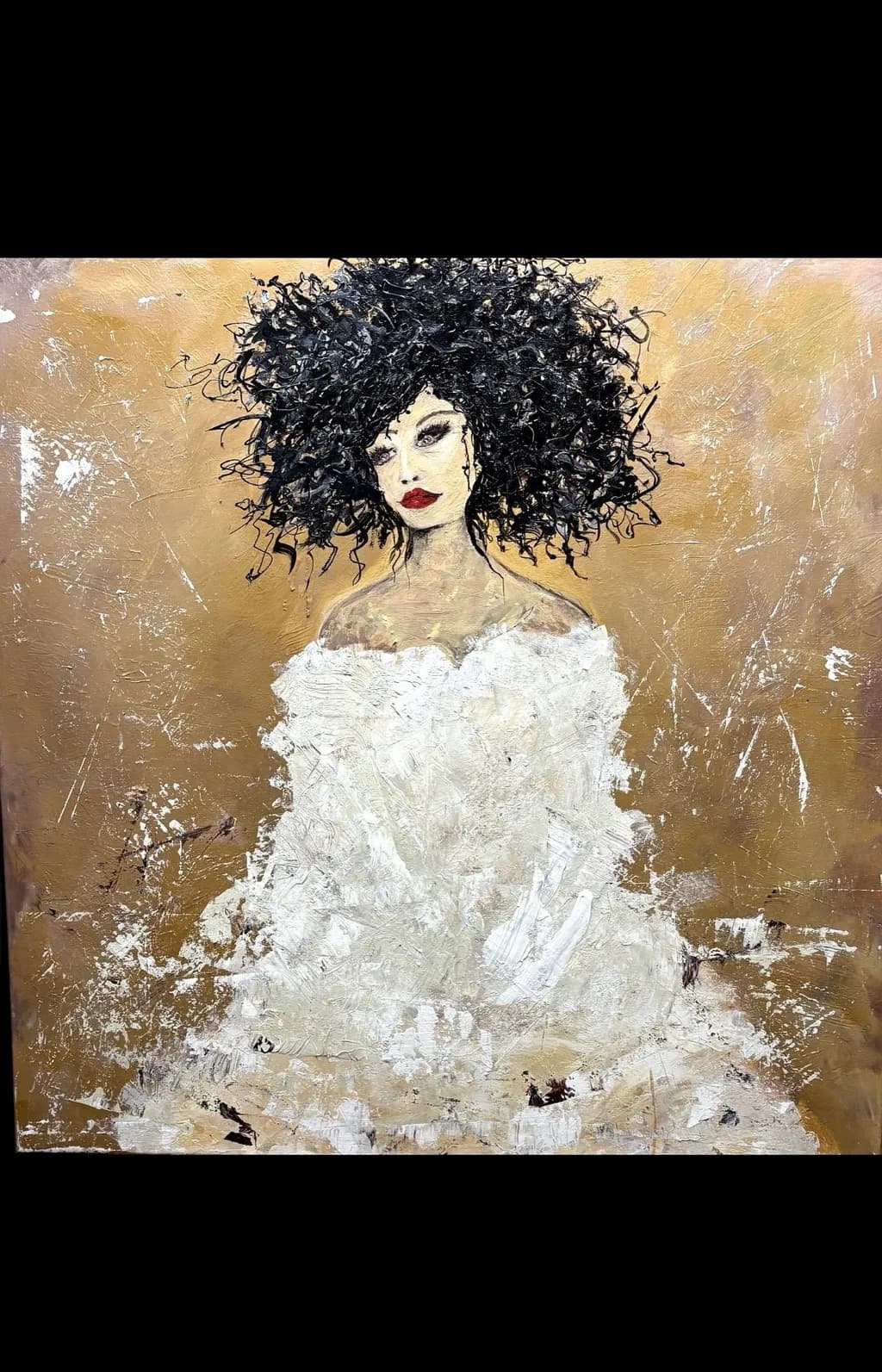 Whispers of Elegance: A Portrait of Strength and Beauty in Gold and White