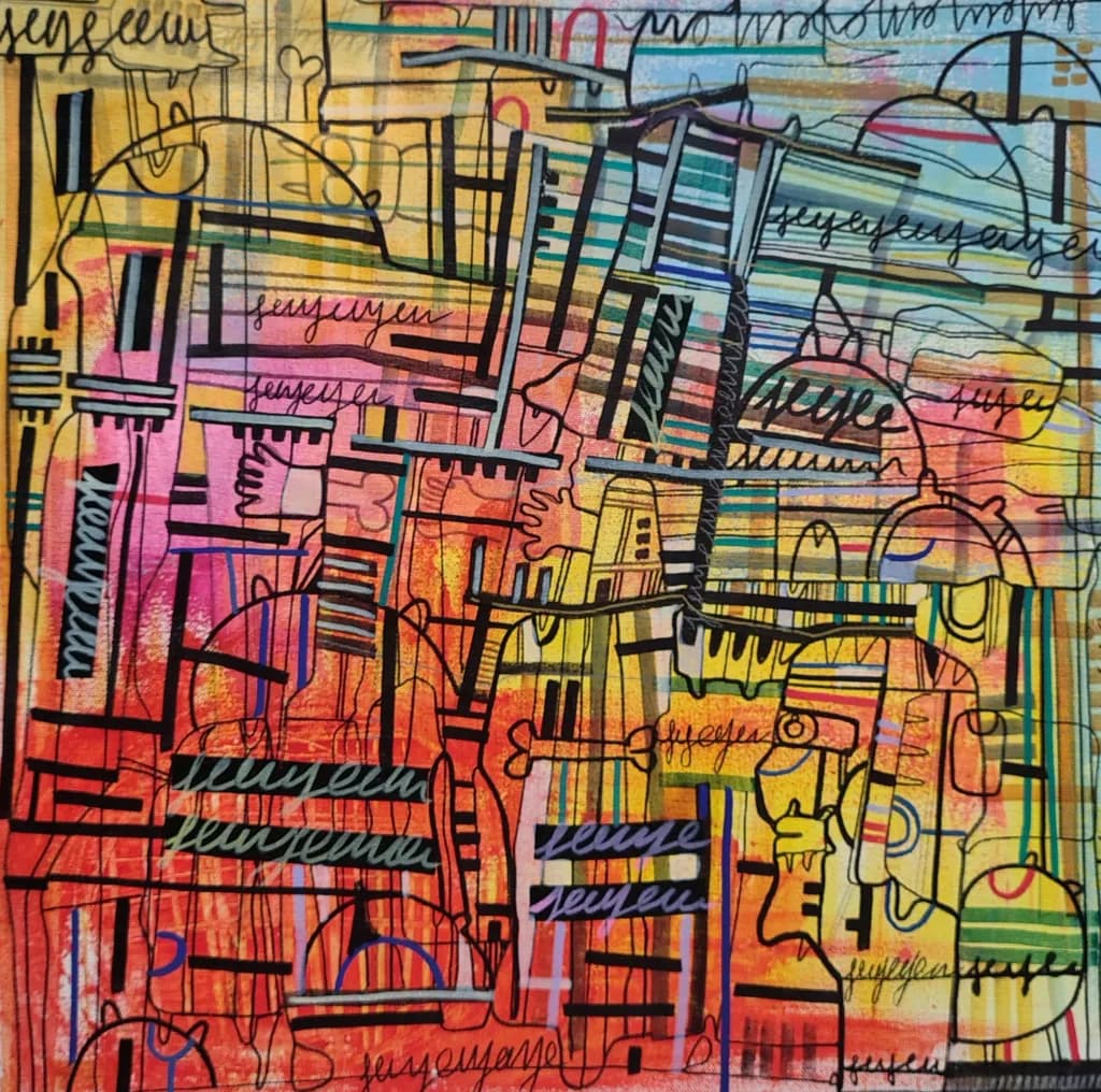 Vibrant Chaos: A Dance of Lines and Colors in Abstract Expressionism