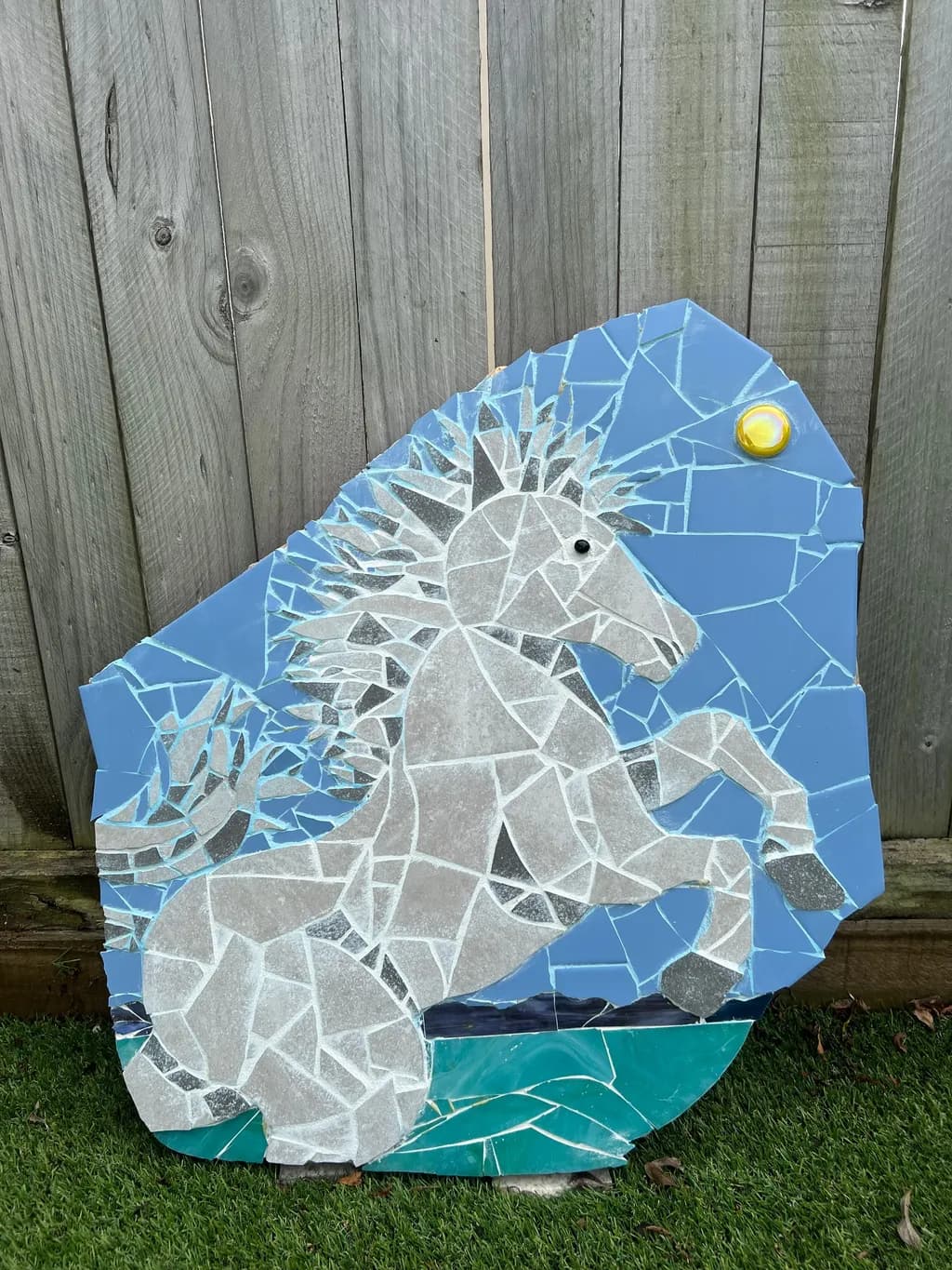 Majestic Mosaic: A Dance of Light and Spirit in Blue