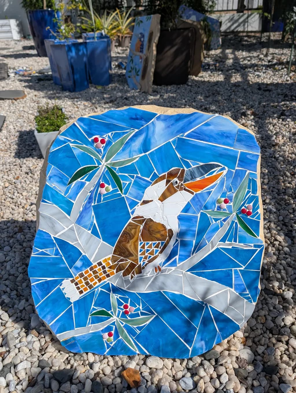 Whispers of Nature: A Mosaic Tribute to the Kingfisher's Grace