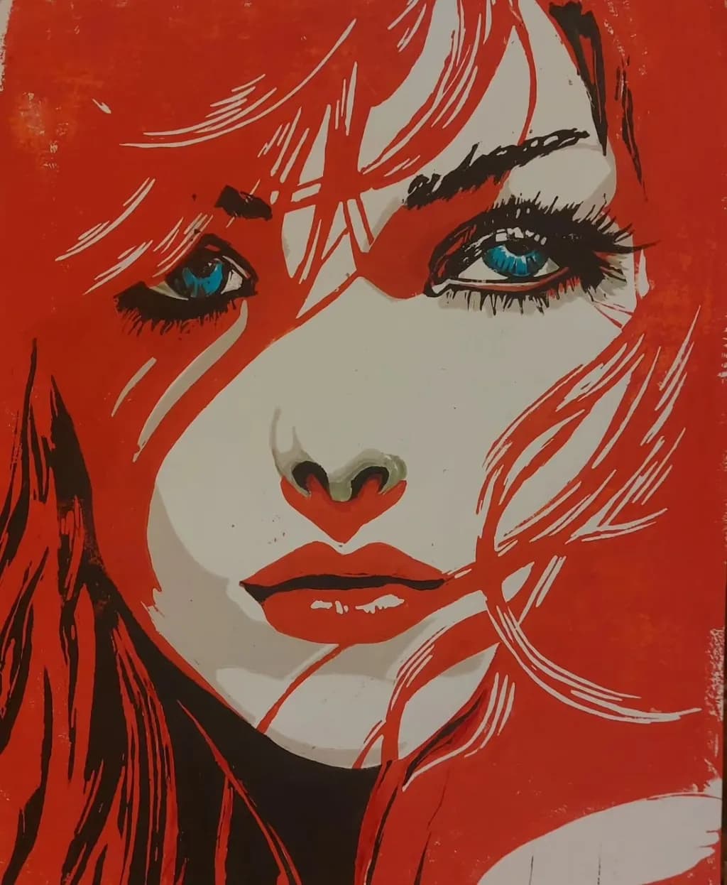 Crimson Allure: A Portrait of Passion and Mystery