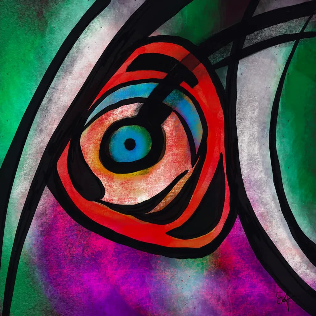 Vibrant Visions: The Eye of Emotion in Abstract Color Play