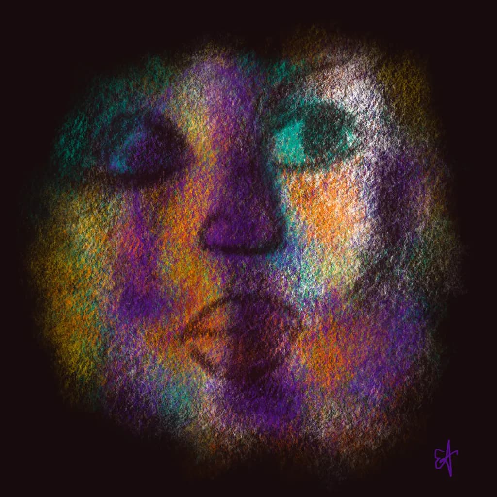 Vibrant Echoes: An Abstract Portrait of Emotion and Expression