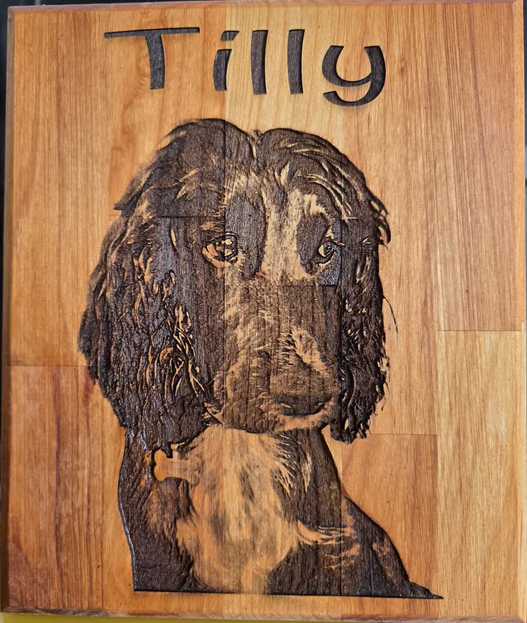Whispers of Wood: Tilly the Dog Engraved Portrait