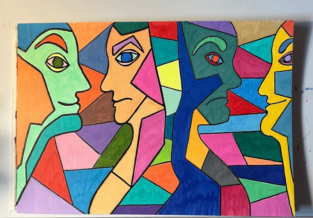 Faces in Colorful Harmony: A Journey Through Emotion and Perspective