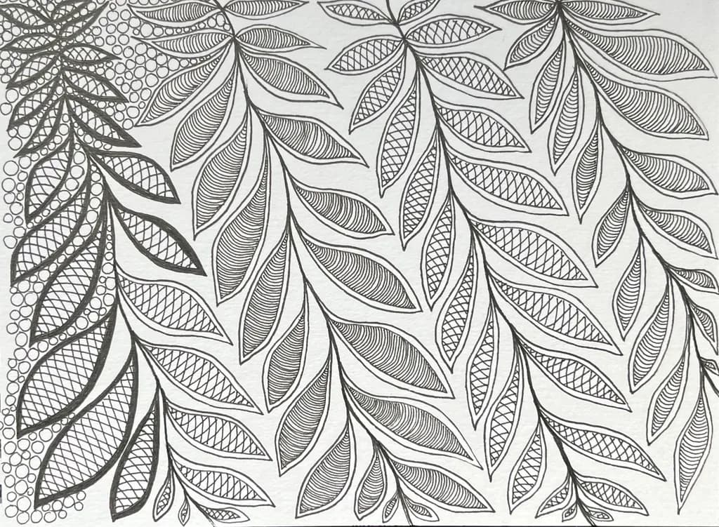 Whispers of Nature: Intricate Leaf Patterns in Monochrome Elegance