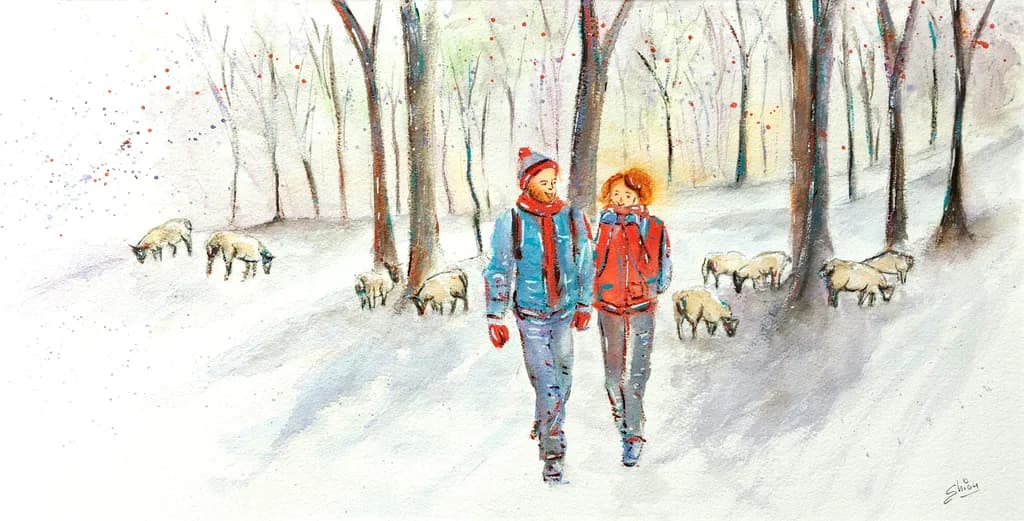 Winter Stroll: Embracing the Magic of Snowy Moments with Loved Ones