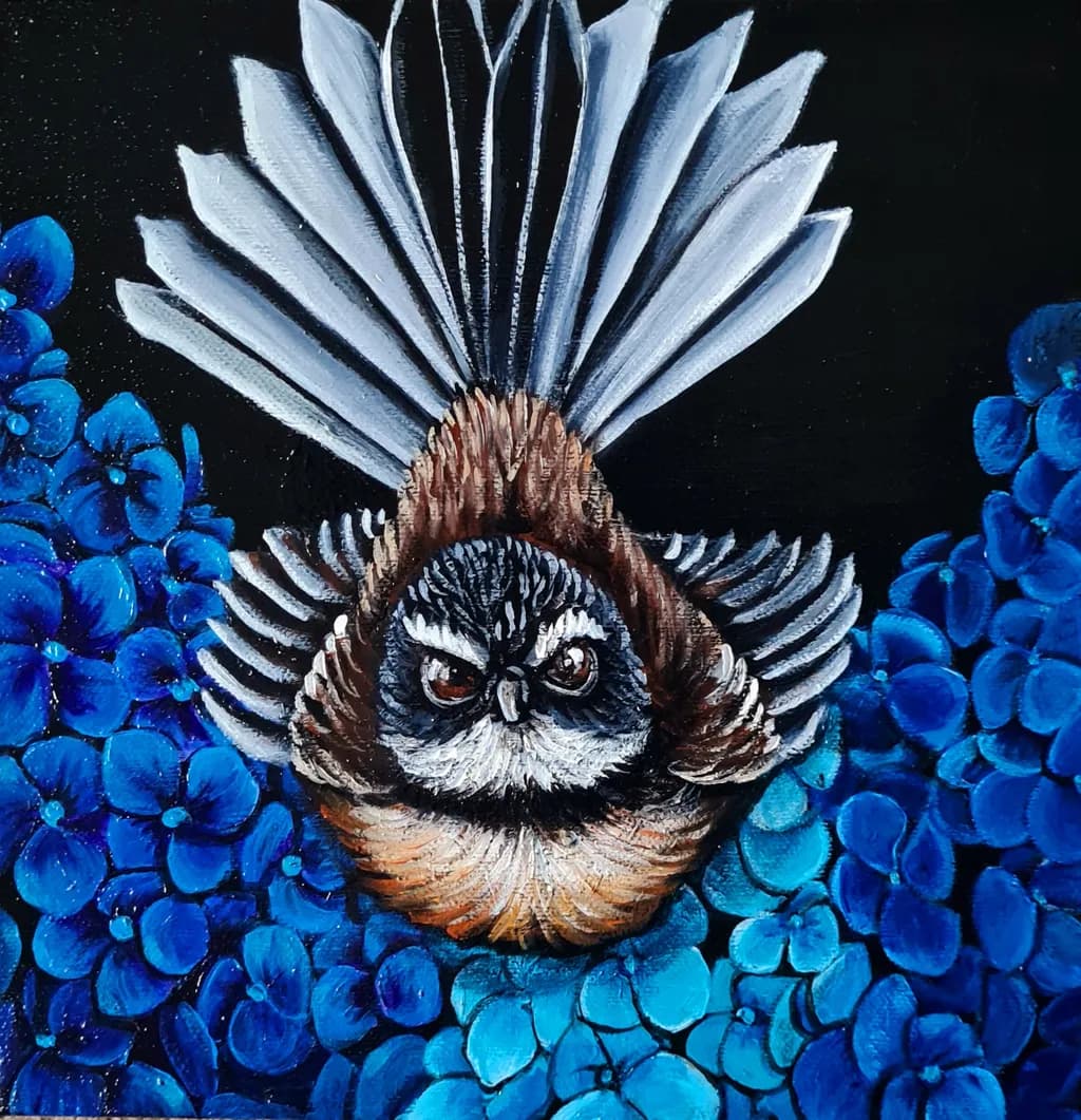 Whispers of Nature: A Bluebird's Dance Among Blossoms
