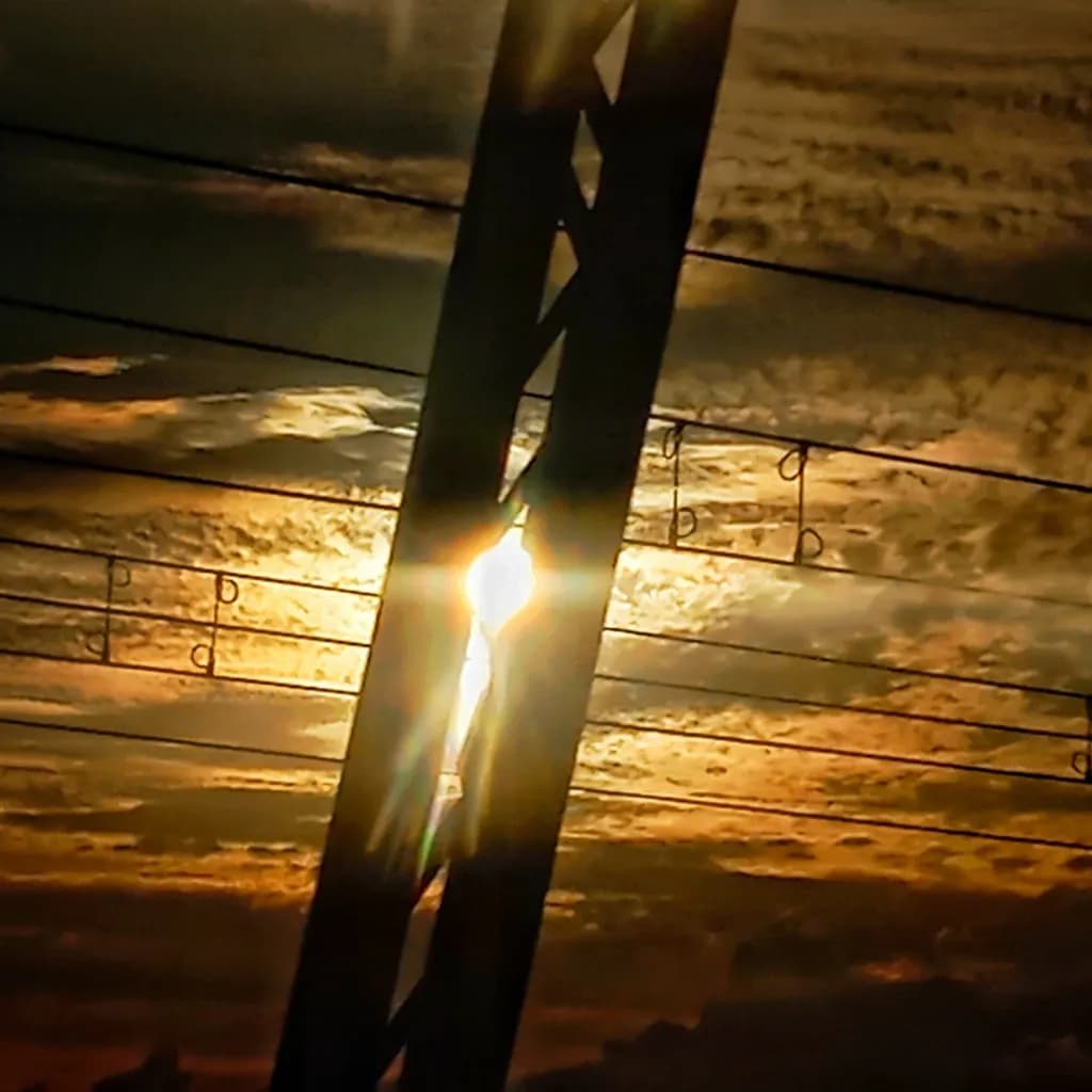 Sunset Through Wires