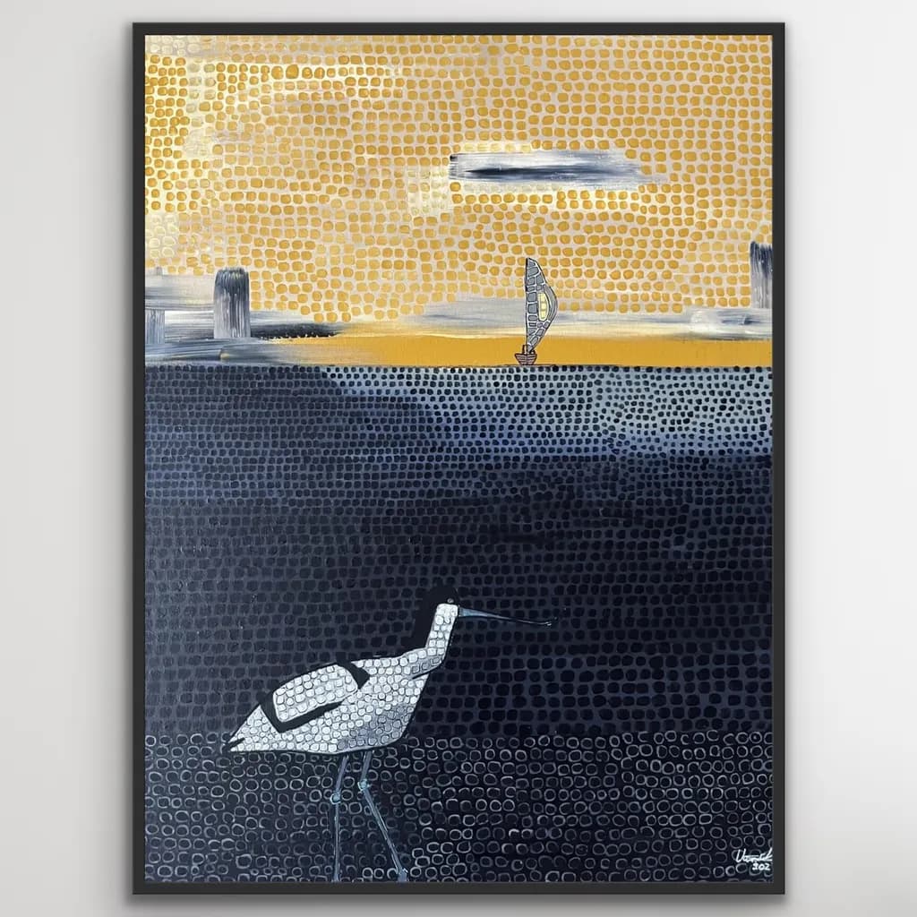 Sailboat and Bird at Dusk
