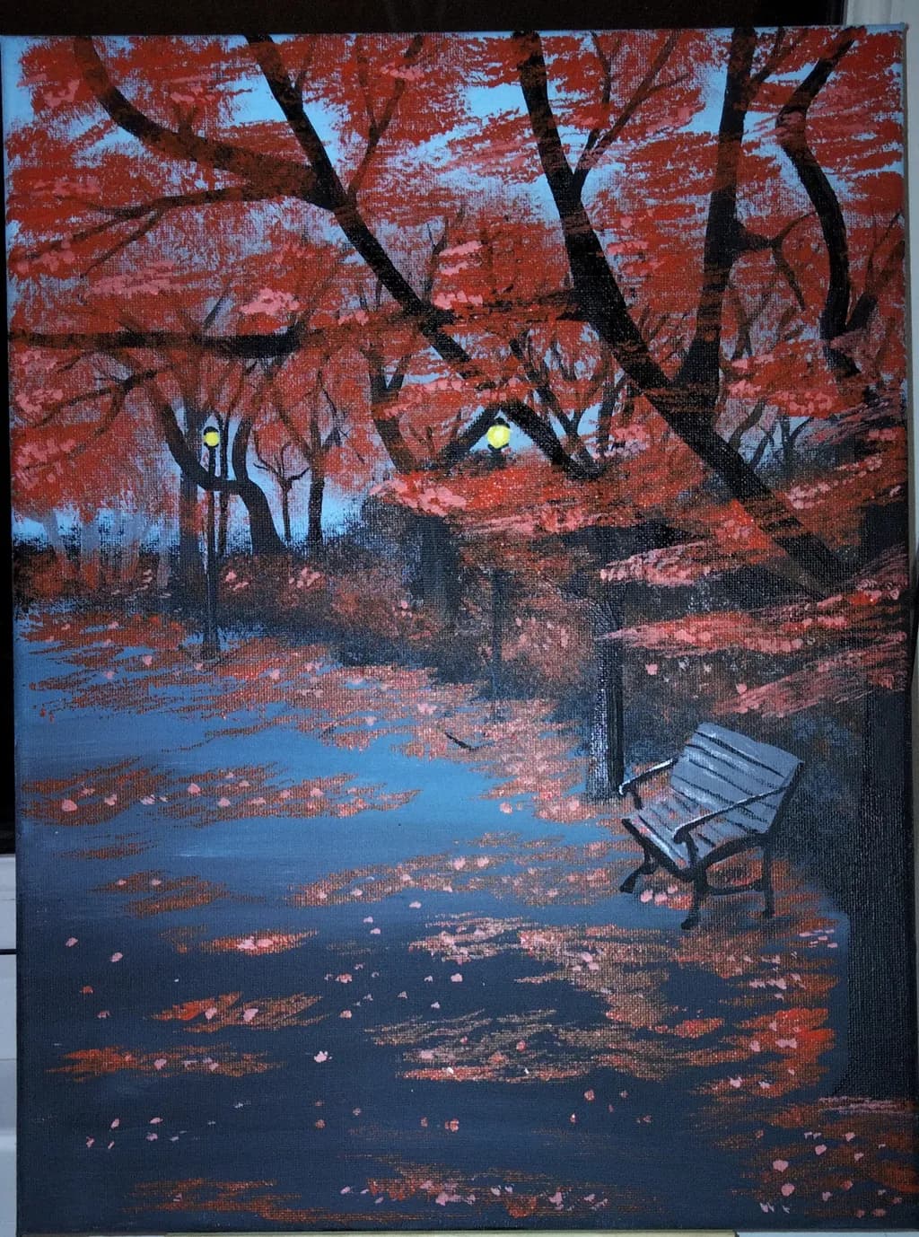 Whispers of Autumn: A Serene Stroll Through Crimson Leaves
