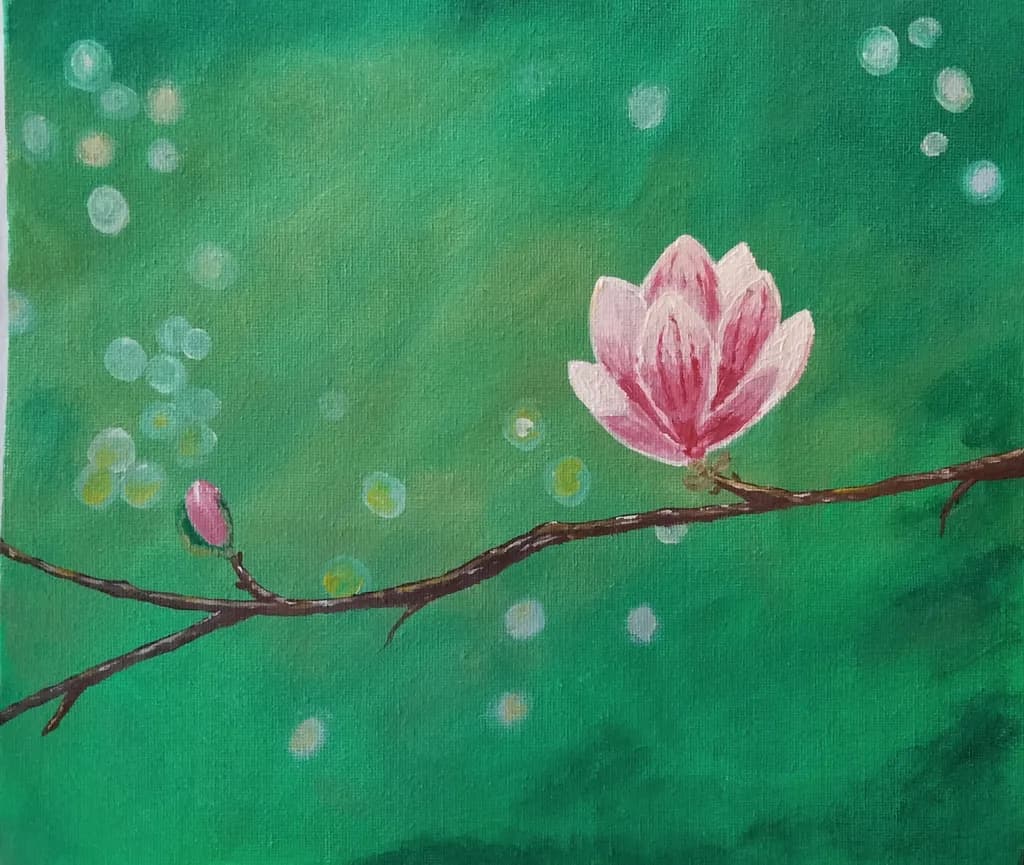 Whispers of Spring: A Blooming Magnolia on a Gentle Breeze