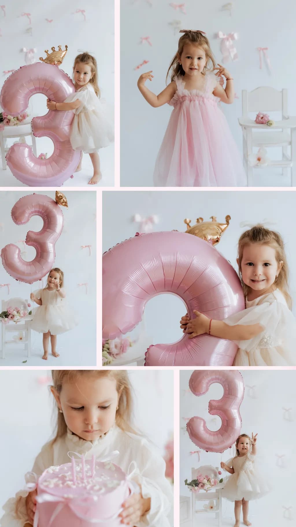 Whimsical Celebration: A Joyful Three-Year-Old's Birthday Bash with Pink Balloons and Sweet Moments