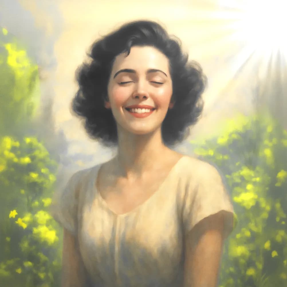 Ethereal Joy: A Radiant Portrait of Serenity and Sunshine