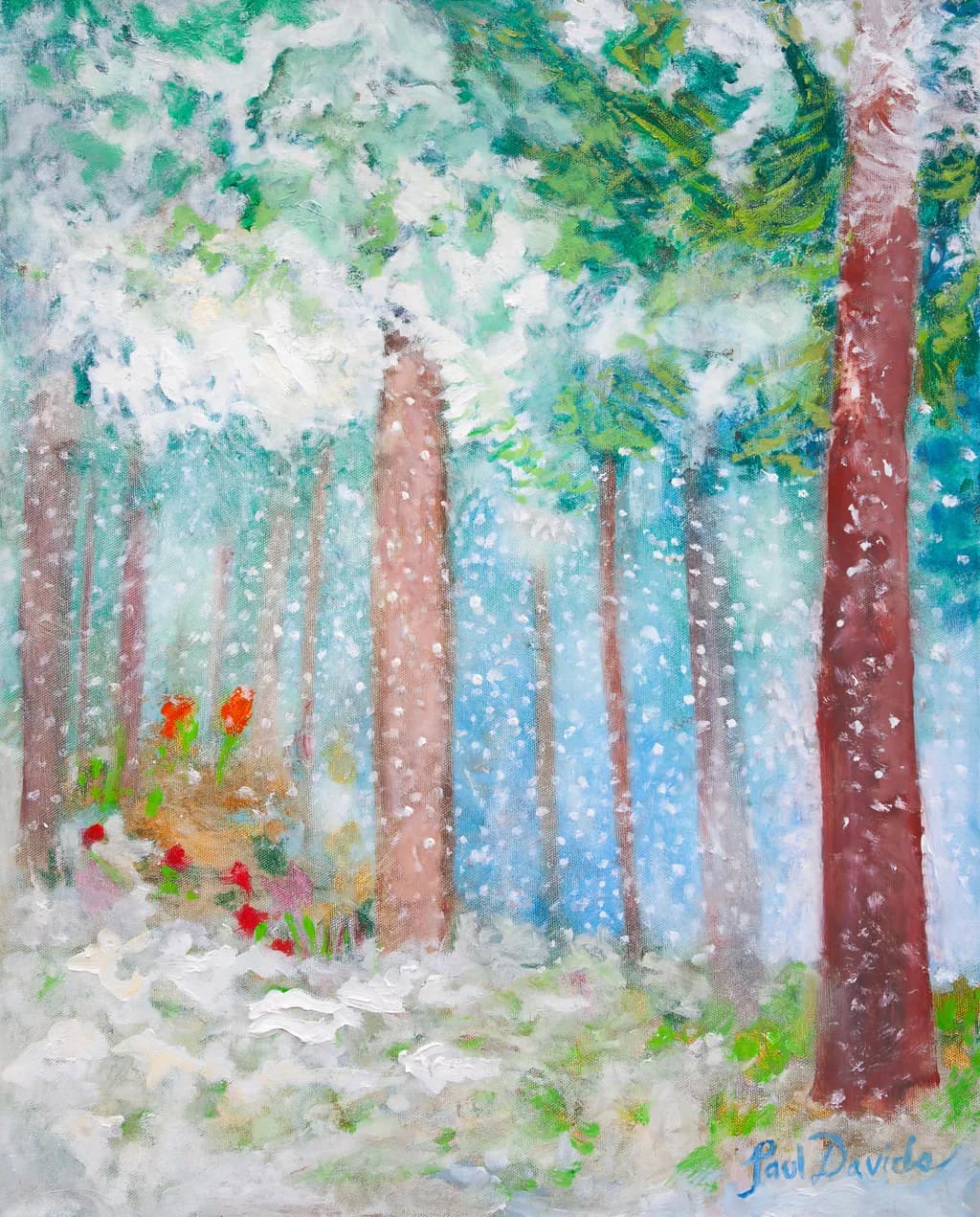 Whispers of Winter: A Serene Forest in Snowfall