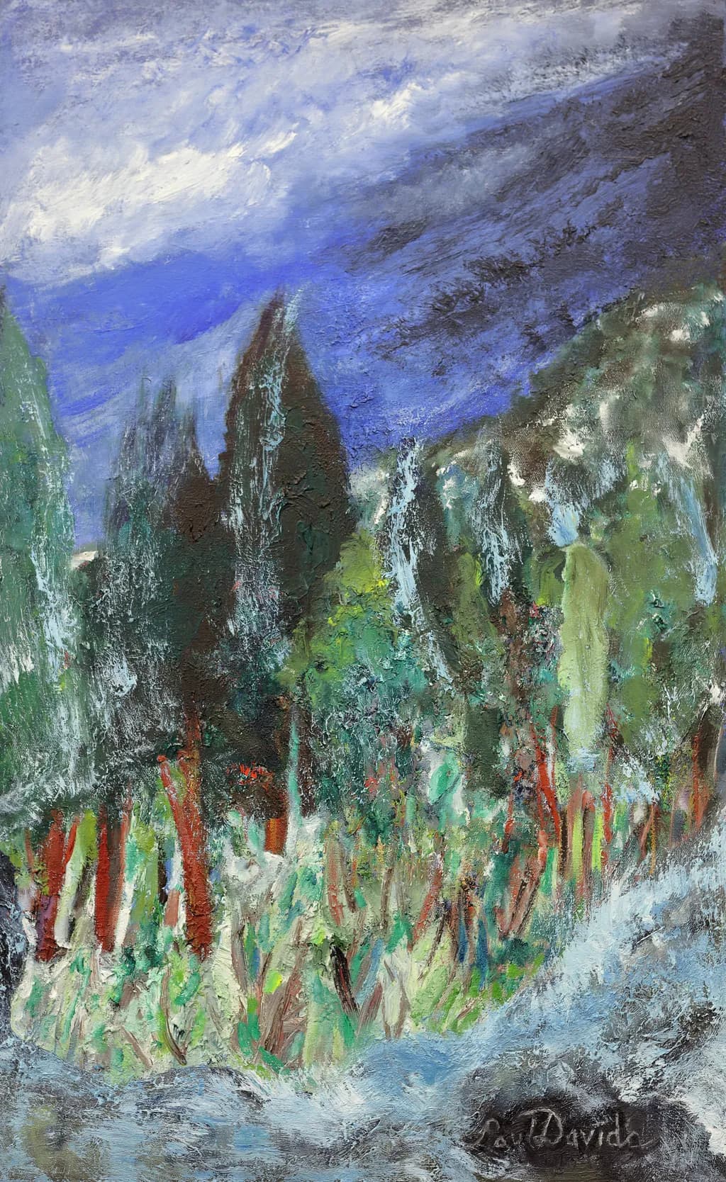 Whispers of Nature: A Vibrant Landscape in Blues and Greens