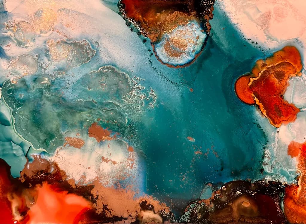 Vibrant Fluidity: An Abstract Dance of Color and Texture