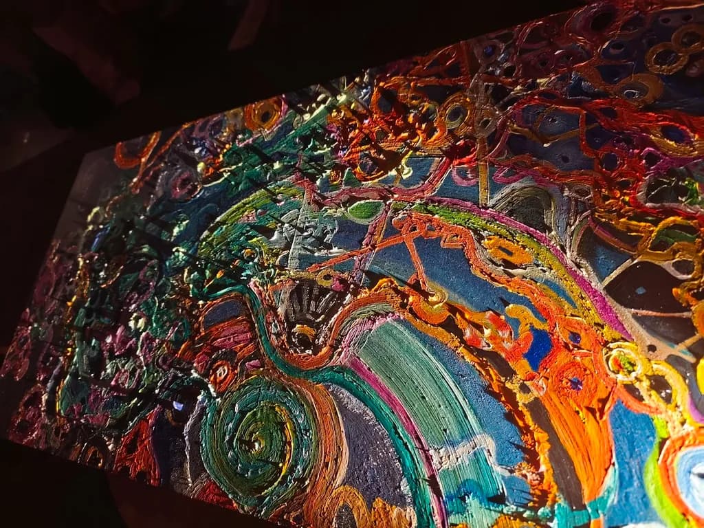 Vibrant Whirlwind: A Kaleidoscope of Color and Texture in Abstract Expressionism
