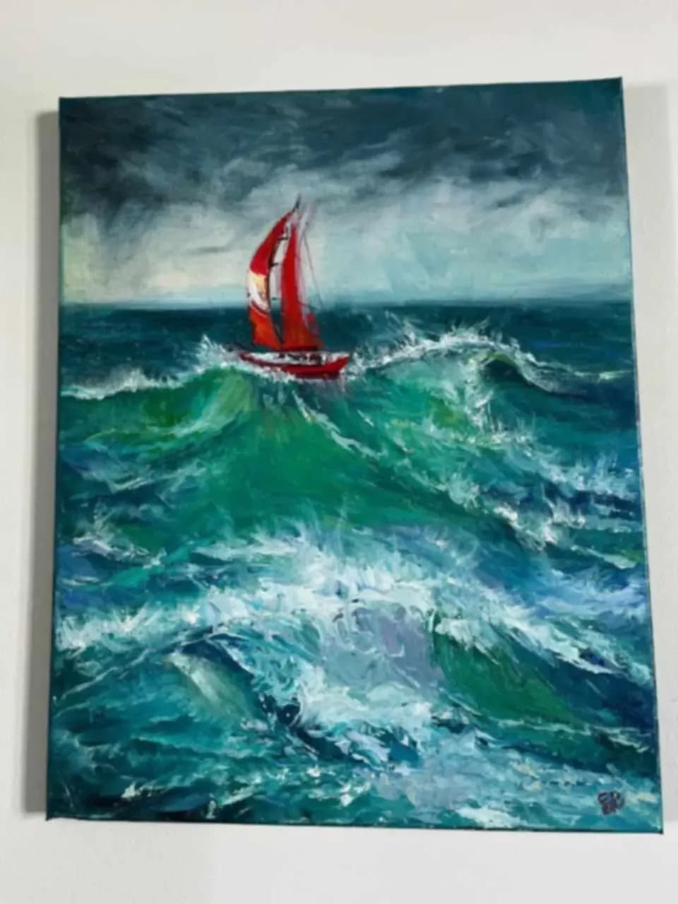 Stormy Seas: A Sailboat's Journey Through Turbulent Waves