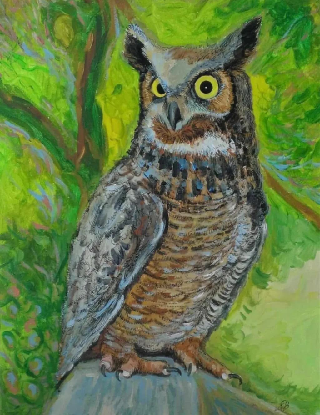 Majestic Guardian of the Night: A Vibrant Owl in Nature's Embrace