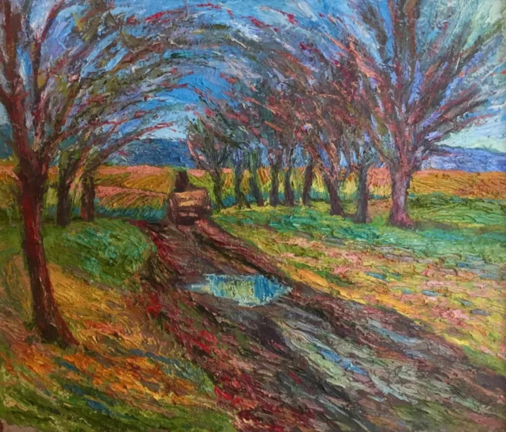 Whispers of Autumn: A Vibrant Journey Through the Tree-Lined Pathway