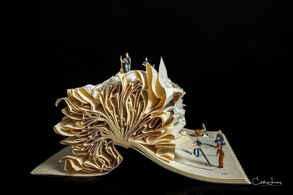 Whispers of Imagination: A Miniature World on the Pages of a Book