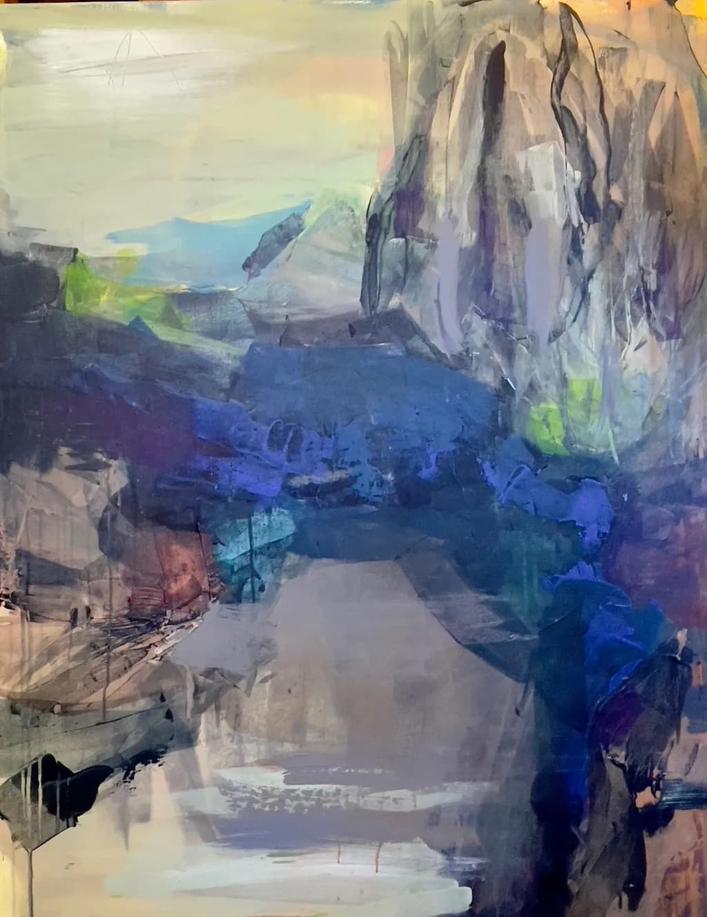 Whispers of Blue: An Abstract Landscape of Depth and Expression
