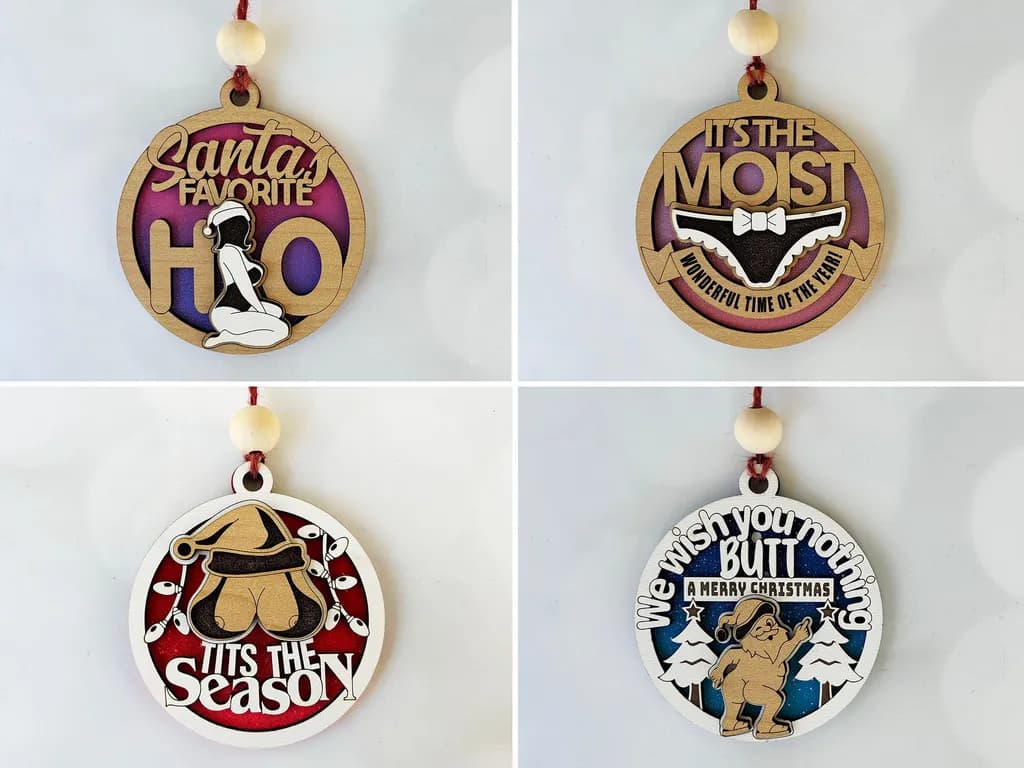 Whimsical Holiday Ornaments: A Playful Collection of Cheeky Christmas Cheer