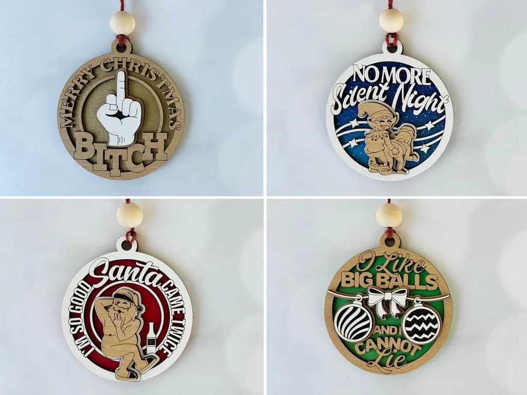 Whimsical Holiday Humor: A Collection of Cheeky Christmas Ornaments