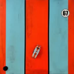 Sports Car Pop Art - No. 67 - Orange Light Blue Wall Art