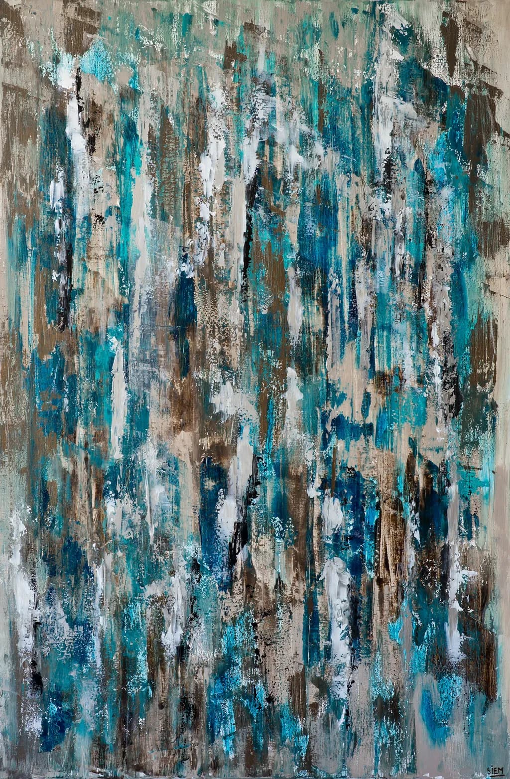 Whispers of Blue: An Abstract Journey Through Texture and Emotion